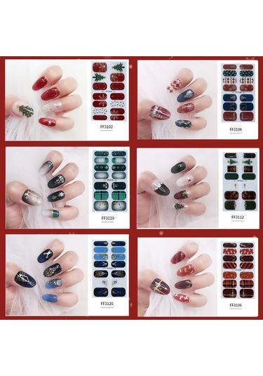Yifomall Noel Temalı 3d Tırnak Sanatı Sticker Seti - 9 Farklı Desen Ve Mini Tırnak Törpüsü İçeren Dıy Manikür Kit
