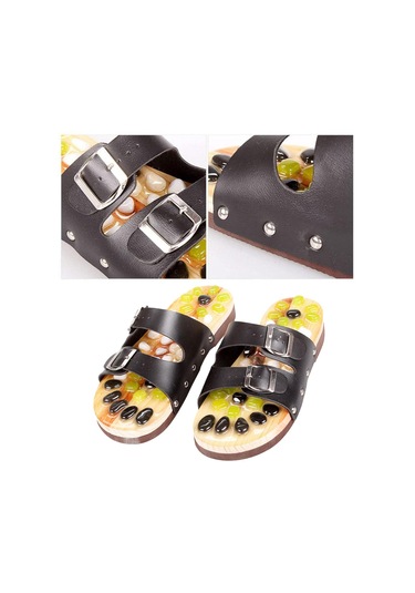 Dolıty Akupunktur Masaj Terlikleri Hediyeler Kaymaz 41'den-42'ye Siyah