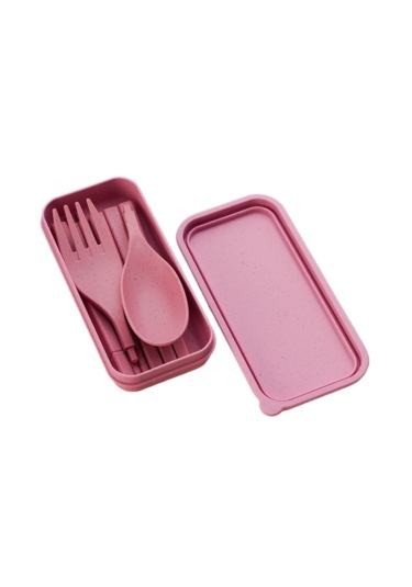 Çocuk Taşınabilir Sofra Takımı Üç Parçalı Set-pembe Pembe