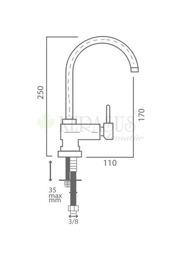 Kerasus Ruby Serisi - Mix Kuğu Lavabo Bataryası 35ø