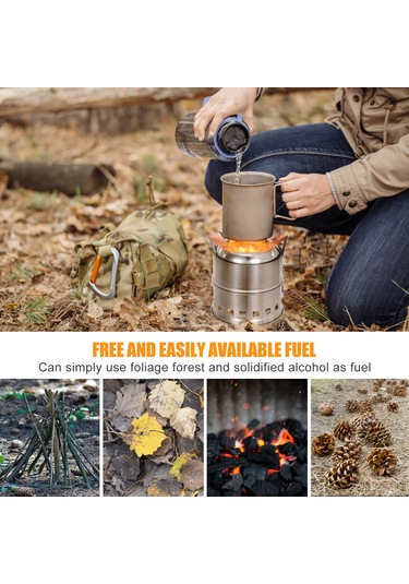 Geeroyoo Çelik Paslanmaz Çadır Isı Kaynağı: Ayırılabilir Mangal, Alkol Isıtıcı Ve Kumaş Çanta İle Kamp Ve Piknik Isı Kaynağı Gümüş