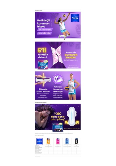 Orkid Platinum Hijyenik Ped Ultra Gece 6'lı