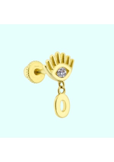Altın Sallantılı Harf Piercing Harfler Mevcut Altın