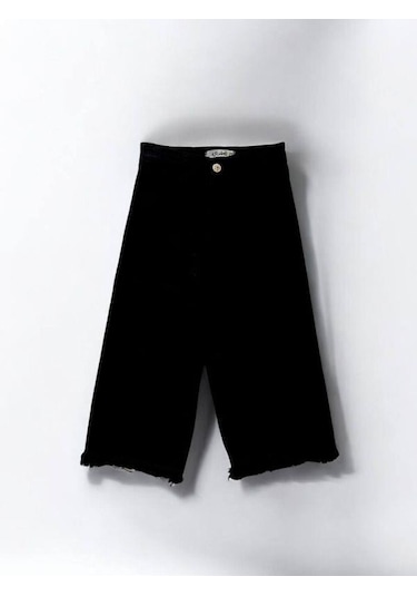 Zekids Kız Çocuk Yüksek Bel Bol Paça Mom Jean-14475 Siyah