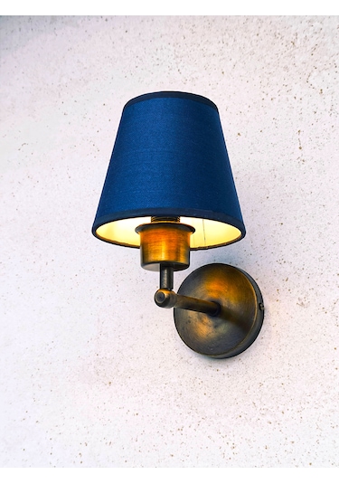 Shimmer Duvar Apliği Eskitme Gold Koyu Mavi Başlıklı Koyu Mavi