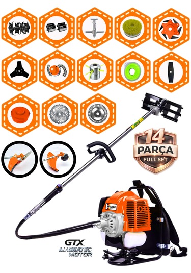 Prowackers German Vkx-752 Pro Sırt Tırpan+ Akrobat Çapalama + Toprak Eşeleme 14 Parça Temizlik Setli