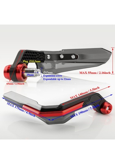 Mavi Motosiklet El Korumaları, 78 "" Gidon İçin Eloksallı Motosiklet El Korumaları Rüzgar Koruyucu Evrensel,