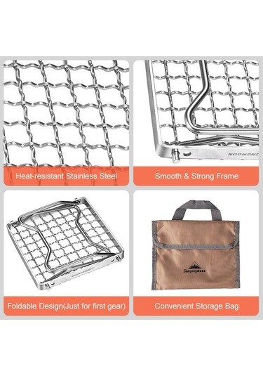 Pazly Kampanyalı Katlanır 304 Paslanmaz Çelik Mangal Izgarası - Av, Bahçe, Seyahat İçin Renkli Seçenek Çok Renkli