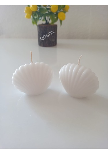 2'li Beyaz Mini Istiridye Deniz Kabuğu 1. Kalite Soya Doğal Mum