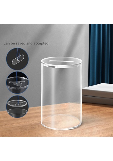 Akrilik Kumbara, Çocuklara Özel Şeffaf Kutu S