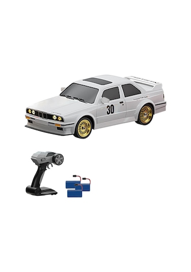 Uzaktan Kumandalı 1:16 Bmw E30 Araba Full Fonksiyon Işıklı Drift Bmw E30 40 Km Hız Yapan E30 - Beyaz