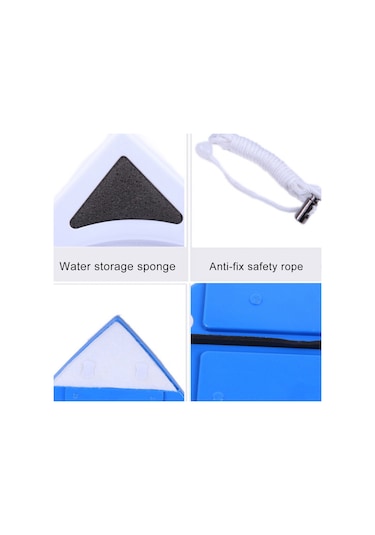 Sones Kullanışlı Çift Taraflı Cam Silecek Temizleme Fırçaları Cam Temizleyici, Uygulama Aralığı: 5-12mm Cam