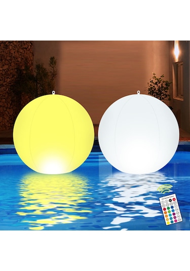 2 Adet Güneş Yüzen Top Havuz Işığı Rgbw Renk Değiştiren