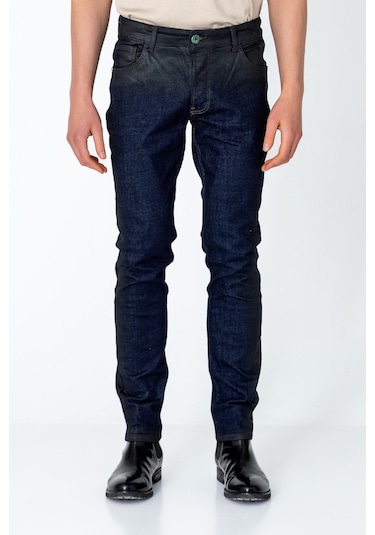 Erkek Regular Fit Sade Rahat Yağlı Kot Pantolon 001