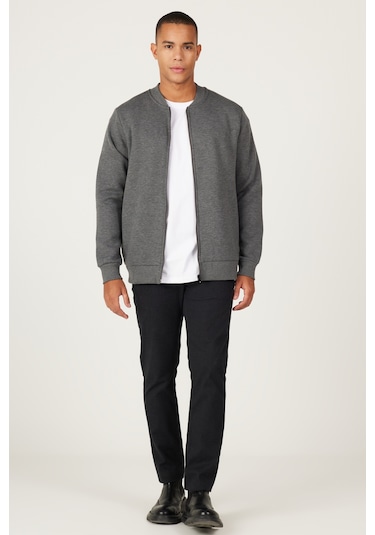 AC&Co / Altınyıldız Classics Erkek Antrasıt Melanj Standart Fit Normal Kesim İçi Polarlı Kolej Yaka Pamuklu Sweatshirt Ceket Antrasit Melanj AC&Co / Altınyıldız Classics Erkek Antrasıt Melanj Standart Fit Normal Kesim İçi Polarlı Kolej Yaka Pamuklu Sweatshirt Ceket Antrasit Melanj