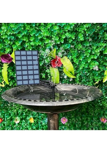 Besthome1 Dream011 1 Adet Güneş Pompası Kiti 11x11cm 1.5w Dış 6 Nozullu Kuş Banyosu Akvaryum
