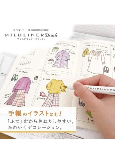 Mildliner Fırça Uçlu + Fosforlu Kalem Çift Uç Wft8-5c-n Çok Renkli