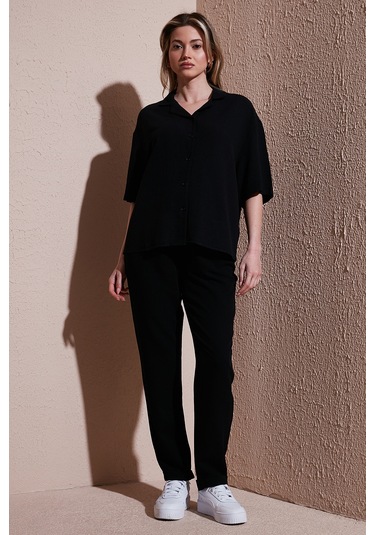 Fashion Friends Bayan Pantolon 25y0550k1 Siyah Siyah