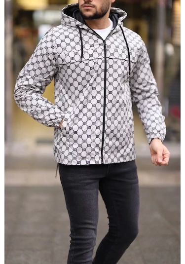 Unisex Kapüşonlu İçi Astarlı Yağmurluk - Gri Gri