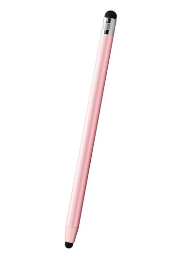 Dokunmatik Ekranlar İçin Stylus Kalem 2'si 1 Arada Kauçuk Uçlar Kapasitif Stylus Kalem Gül Altın