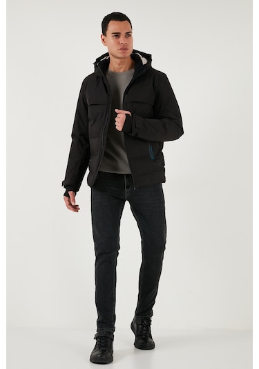 Buratti Regular Fit Kapüşonlu Kapitoneli Erkek Mont 497Dean Siyah