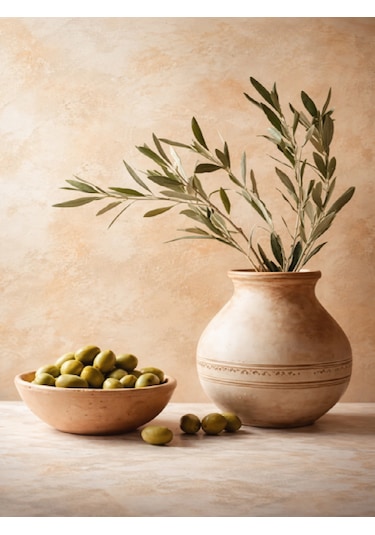 3 Parça Zeytin Temalı Kanvas Tablo Seti