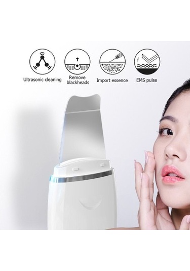 Ultrasonik Cilt Scrubber Akne Ve Siyah Nokta Temizleyici Yüz Peeling Spatula Gözenek Arındırma Aracı 7454