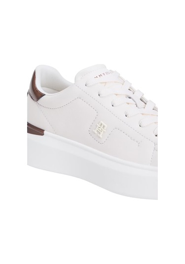 Kadın Metalik Detaylı Platform Tabanlı Sneaker - Beyaz/bronz Ancient White