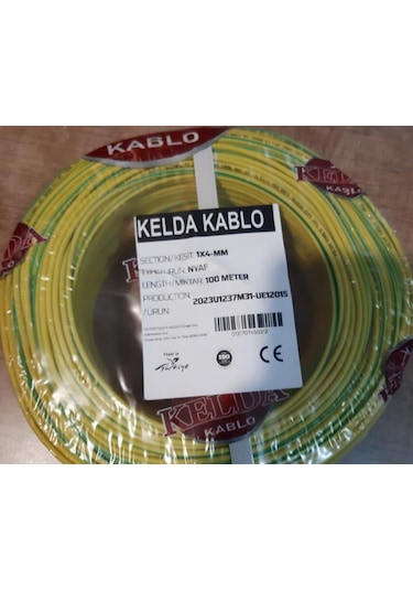 100 METRE 4 MM CCA NYAF ELEKTRİK KABLOSU  - SARI