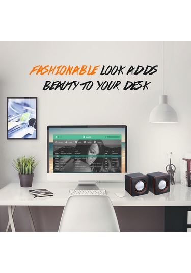 Springsun Masaüstü Bilgisayar Mini Hoparlörü - Kablolu 3.5mm Sesli Alt Sesli, Taşınabilir Ev/ofis Ses Sistemi