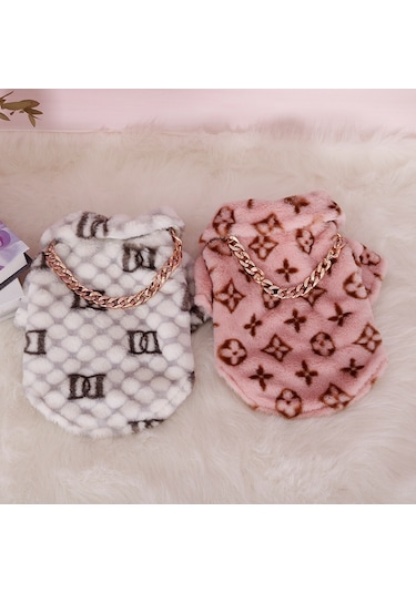 Vkemall Kışlık Kalın Kuşaklı Köpek Montu - Puf Malzeme Isı Sağlar - Teddy, Shih Tzu, Chihuahua İçin Beyaz M Beden