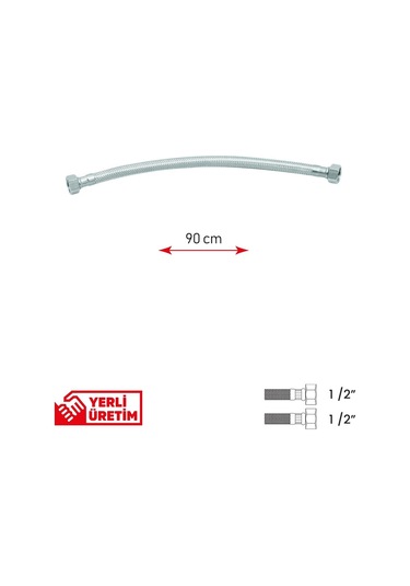 Bağlantı Hortumu 1/2'1/2 90 Cm