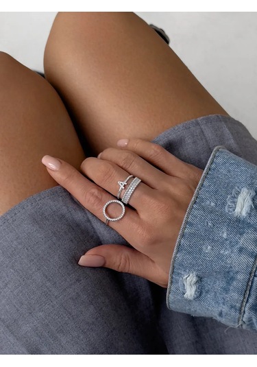 Sılverme A Harfli Gümüş Yüzük, 925 Ayar Gümüş 183611685 Gümüş