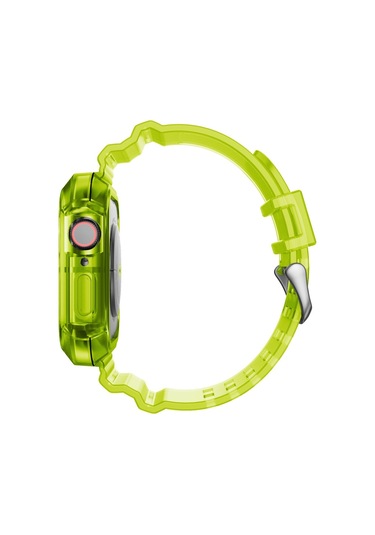 Apple Watch Series 9&8&7 41mm / Se 3&se 2&6&se&5&4 40mm / 3&2&1 38mm İçin Saydam Saat Lastiği Saydam Sarı