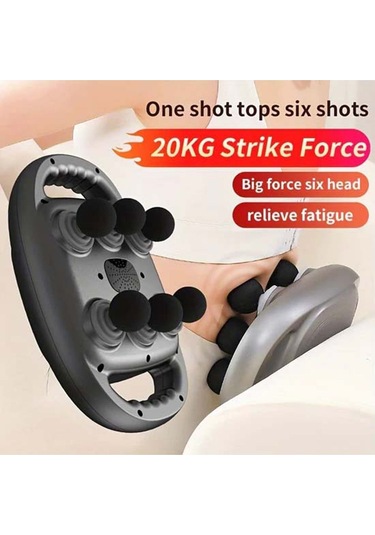 Six Headed Massage Gun Bel Masaj Aleti, Bel Masajı, Masaj Aleti Gri