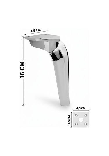 Repla Mobilya 16 Cm Krom 5 Adet Kanepe Tv Ünitesi Koltuk Ve Konsol Dolap Ayağı Krom