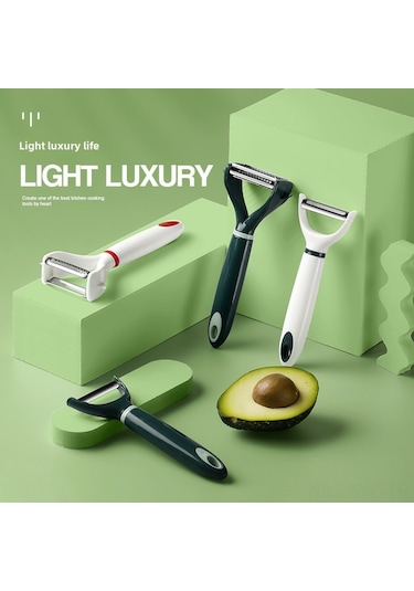 Wezone Mutfak Çelik Soğan Soyucu - Meyve Sebze Kabuk Soyma Aleti, Balık Yumuşaklığı Kaldırıcı, Yeşil Renk, Dayanıklı Ve Taze Tutucu Tek Bıçak Yeşil