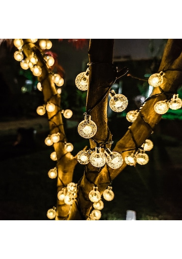 Wezone Güneş Enerjili Led Balon Işık Zinciri, 12m 100 Işık, 8 Mod, Renkli 2.5cm, Açık Hava, Çadır, Noel Dekorasyonu Çok Renkli