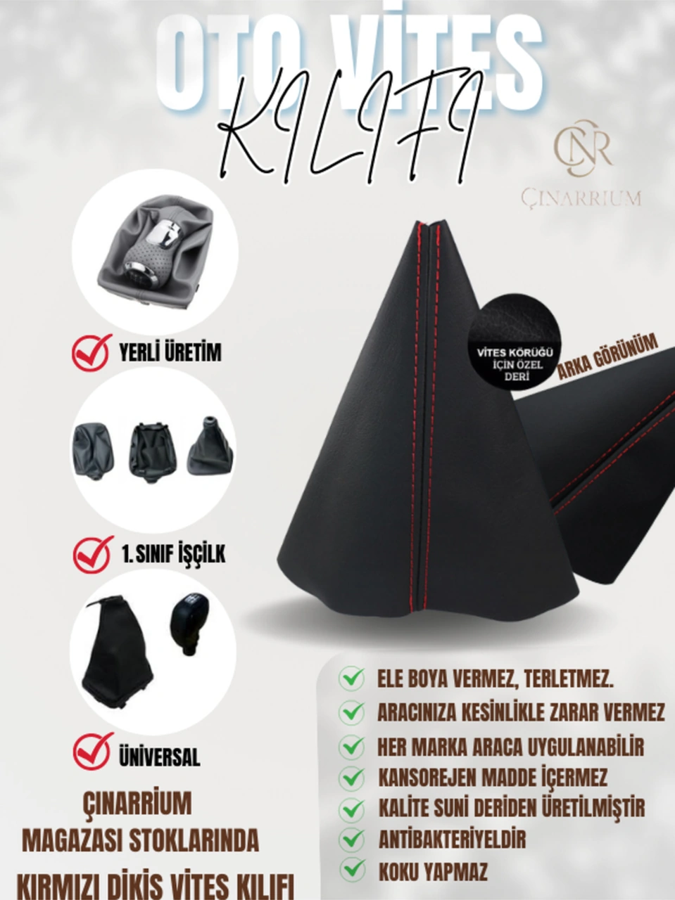 Subaru Brz Siyah Deri Prime Tasarım Kırmızı Spor Dikiş Vites Körüğü