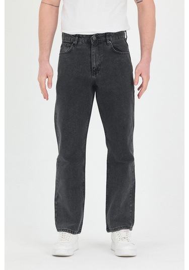 Polo State Erkek Baggy Fit Kot Pantolon Füme Füme