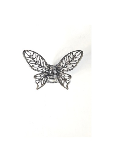 Kelebek Model Siyah Antrasit Renk 7 Cm Orta Boy Metal Saç Tokası Siyah