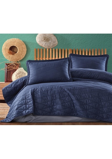 Clasy Çift Kişilik Yatak Örtüsü Lorna v2 Lacivert