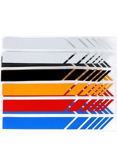 Evrensel Su Geçirmez Araba Dikiz Aynası Çıkartması Çizgili Araba Garland Çıkartması Floresan Uyarı Dekoru Stil Aksesuarları