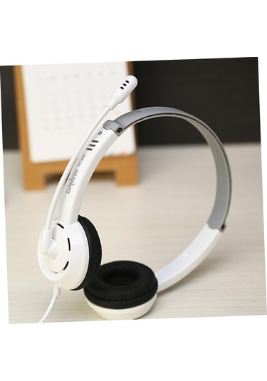 Djustable Oyun Kulaklıkları Masaüstü Dizüstü Bilgisayar Çok Yönlü Ses İçin Mikrofon Beyaz Kulaklık Gürültü Koşu Kulaklıkları