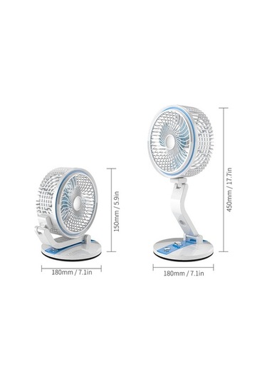 Ulzyvf Taşınabilir Usb Şarjlı Katlanır Fan & Gece Lambası - Duvara Monte Veya Masaüstü Kullanım Yeşil Yeşil