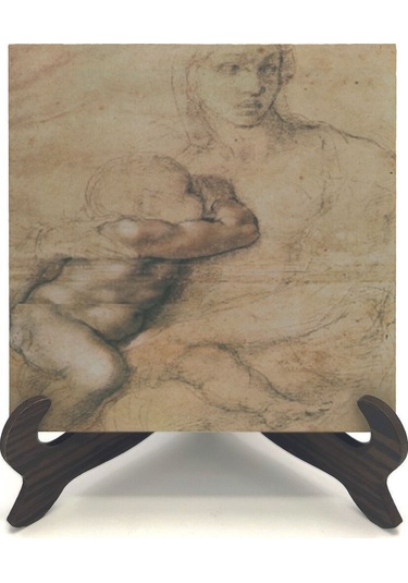 Eskiz Çizim Leonardo Da Vinci Baskılı Mdf Masaüstlük 10x10