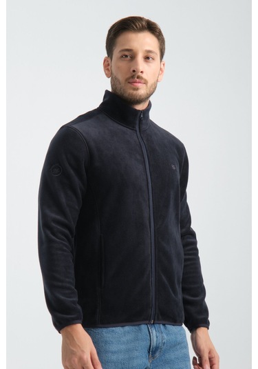 Shooter Sportswear Erkek Polar Sweatshirt Kışlık Standart Fit Outdoor Karyoka Dikiş Detaylı Lacivert