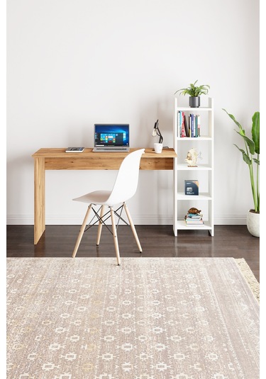 Kitaplıklı Fonksiyonel Çalışma Masası Atlantik Çam- Beyaz Atlantik Çam - Beyaz