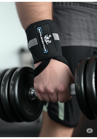 Supplementhane Logolu 2'li Fitness Crossfit Pro Ağırlık Bilekliği Siyah