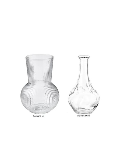 Sumuhome Padvılje Cam Vazo Saydam 2'li 17cm Saydam
